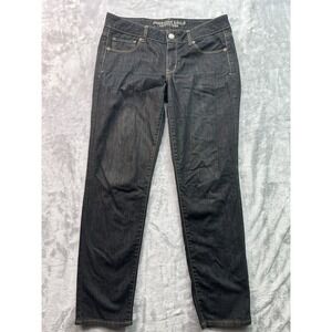American‎ Eagle Womens Sz 10 Reg Designer Jeans Black Skinny Super Stretch Pants